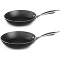 10 In. & 12 In. Aluminum Nonstick Open Skillet Twin-Pack, Onyx Black